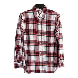 GAP Kids Red and White Plaid Button Down 100% Cotton Plaid Shirt